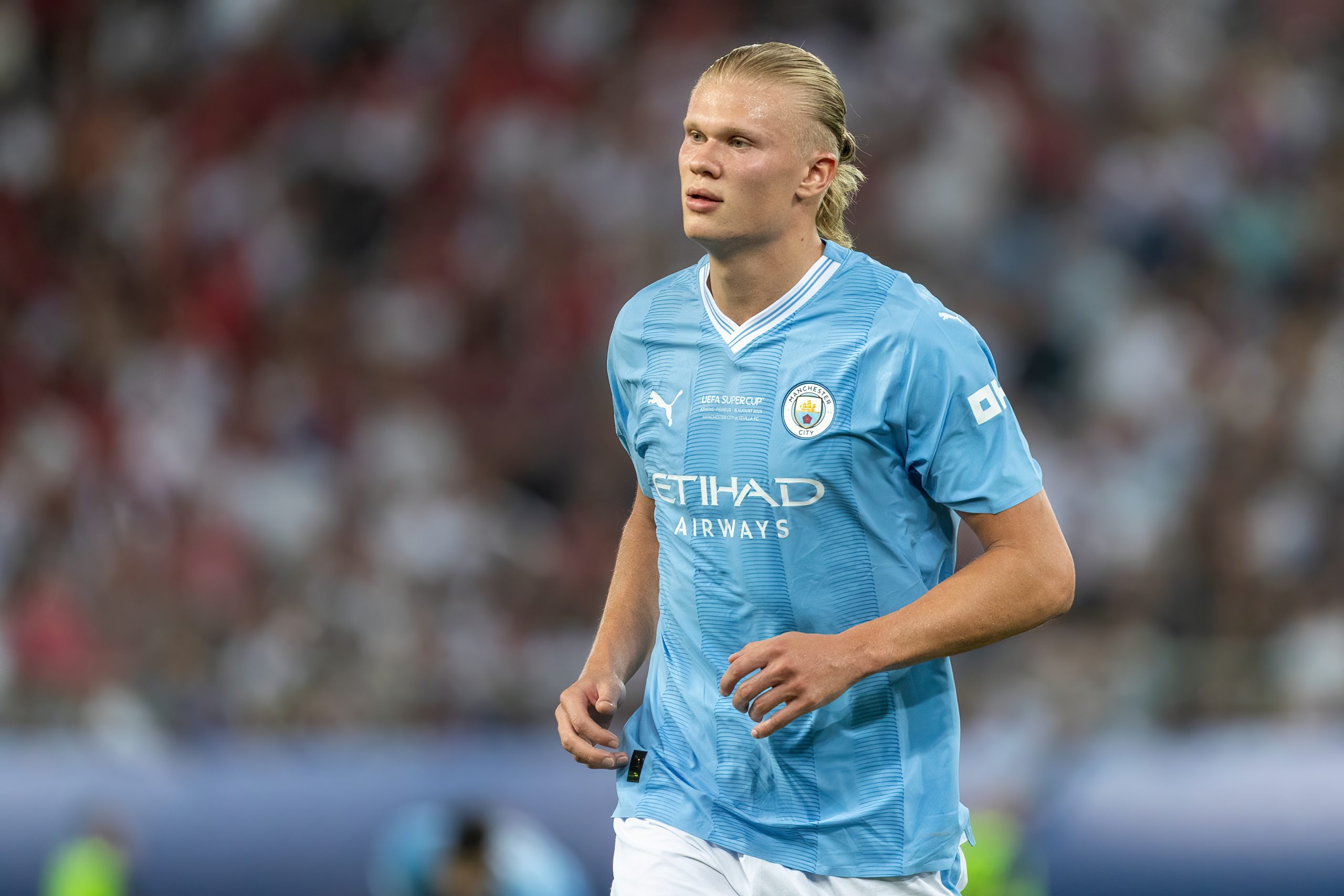Athens,,Greece,-,August,16,2023:,Player,Of,Manchester,City,Erling