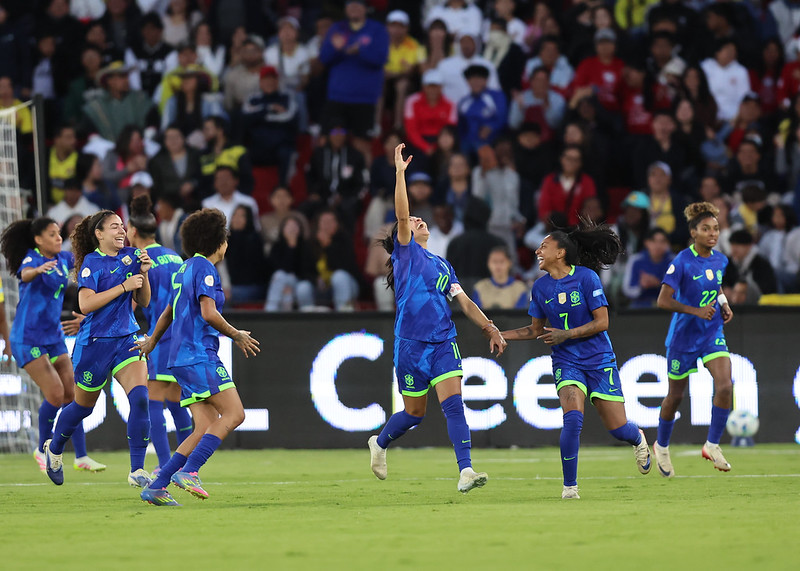 Marta celebra gol pela Seleção Brasileira na Copa América Feminina - Foto: Lívia Villas Boas / CBF - Reprodução: Flickr CBF